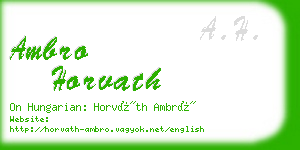 ambro horvath business card